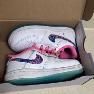 Nike White and Pink Sneakers with Vibrant Accents